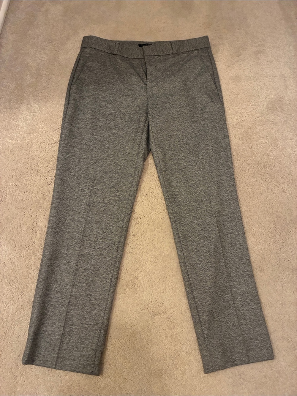 Banana Republic Avery Gray Tailored Straight-Leg ankle Trousers
